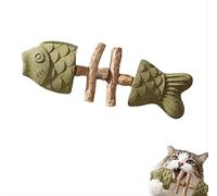 zoocco Catnip and Silvervine Chew Toy, Fish Bone Dental Toy for Indoor Adult Cats, Catnip Fish for Teeth Cleaning, Natural Cat Chew (1pc)