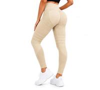 zoocco Cellulite Leggings for Women 3D Leggings Cellulite Compression Yoga Pants for Gym, Running, Fitness & Everyday Wear (Beige,S)
