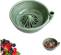 zoocco Ceramic Berry Washing Bowl Self Rinsing Fruit Colander 7.8 In (BB)