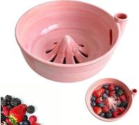 zoocco Ceramic Berry Washing Bowl Self Rinsing Fruit Colander 7.8 In (CC)