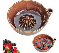 zoocco Ceramic Berry Washing Bowl Self Rinsing Fruit Colander 7.8 In (DD)