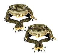 zoocco Charming Frog Coin Purse, Beaded Kiss Lock Coin Purse Keychain (2 PCS)