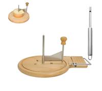 zoocco Cheese Curler with Lid, Stainless Steel Cheese Curler Wheel & Shaver with Wooden Base, Create Elegant Cheeses Rose Flowers for Cheeses Boards, Wine Nights (FF)