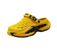 zoocco Clogs for Men, Breathable Slip-On Summer Shoes for Beach Garden (Yellow-Black,36-37)