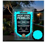 zoocco Colorful Glow-in-the-Dark Garden Stones for Magical Nighttime Paths & Outdoor Landscaping (Blue,600 PCS)