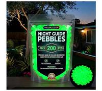 zoocco Colorful Glow-in-the-Dark Garden Stones for Magical Nighttime Paths & Outdoor Landscaping (Green,1000 PCS)