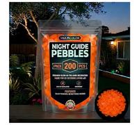 zoocco Colorful Glow-in-the-Dark Garden Stones for Magical Nighttime Paths & Outdoor Landscaping (Orange,400 PCS)