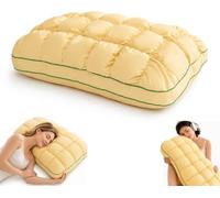 zoocco Cooling Marshmallow Pillow for Adults, Soft Cloud Pillow with Breathable Polyester Fiber Filling, Cool Sleeping for Side & Back Sleepers, Hotel Style Bed, 1/2 Pack (Yellow)