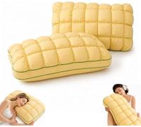 zoocco Cooling Marshmallow Pillow for Adults, Soft Cloud Pillow with Breathable Polyester Fiber Filling, Cool Sleeping for Side & Back Sleepers, Hotel Style Bed, 1/2 Pack (Yellow-2)