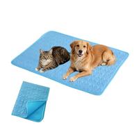 zoocco Cooling Mat for Dogs, Instant Cool-Touch Pet Pad for Indoor Outdoor Travel, Foldable Washable Ice Silk Cooling Bed for Crates, Couch & Floor (Blue,X-Large)