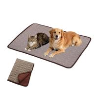 zoocco Cooling Mat for Dogs, Instant Cool-Touch Pet Pad for Indoor Outdoor Travel, Foldable Washable Ice Silk Cooling Bed for Crates, Couch & Floor (Coffee,Small)