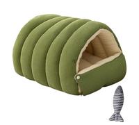 zoocco Cozy Monster Cat Bed, Cave Pet Bed with Removable Cushion & Non-Slip Bottom, Soft Cat beds for Indoor Cats & Small Dogs (Light Green,Small)