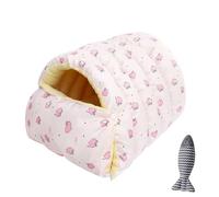 zoocco Cozy Monster Cat Bed, Cave Pet Bed with Removable Cushion & Non-Slip Bottom, Soft Cat beds for Indoor Cats & Small Dogs (Pink Peach,Large)