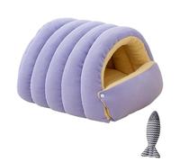 zoocco Cozy Monster Cat Bed, Cave Pet Bed with Removable Cushion & Non-Slip Bottom, Soft Cat beds for Indoor Cats & Small Dogs (Light Purple,Large)