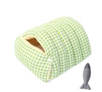 zoocco Cozy Monster Cat Bed, Cave Pet Bed with Removable Cushion & Non-Slip Bottom, Soft Cat beds for Indoor Cats & Small Dogs (Green Checkered,Large)