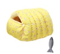 zoocco Cozy Monster Cat Bed, Cave Pet Bed with Removable Cushion & Non-Slip Bottom, Soft Cat beds for Indoor Cats & Small Dogs (Yellow Ice Cream,Large)