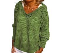 zoocco Crochet Tops for Women, Lightweight Hollow, Swimsuit Coverup for Women, Vacation Boho Style (Green,S)