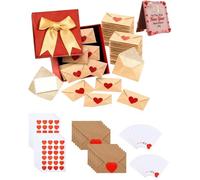 zoocco DIY Love Notes Box for Him/Her, Mini Love Notes with Envelopes, Romantic Message Cards for Couples, Valentine Thoughtful Keepsake Set (60 Set)
