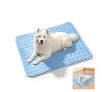 zoocco Dog Cooling Mat, Pet Cooling Pad for Dogs & Cats, Self Cooling Summer Comfort Mat for Indoor Outdoor Crate Floor Sofa Travel Use (Light Blue,X-Large)