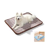 zoocco Dog Cooling Mat, Pet Cooling Pad for Dogs & Cats, Self Cooling Summer Comfort Mat for Indoor Outdoor Crate Floor Sofa Travel Use (Brown,Small)