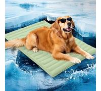 zoocco Dog Cooling Mat, Thickened Pet Cooling Mat for Large Dogs & Cats, Non-Slip Foldable Coolings Mats for Dogs, Summer Travel & Home Use (Green,91 * 58 cm)