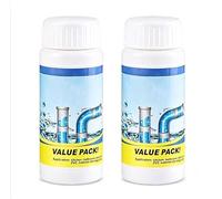 zoocco Drain Clog Remover Fast-Acting Sink & Drain Unblocker, Pipe Safe Powder for Kitchen Bathroom Toilet Shower Floor Drain, Dissolves Hair Grease Food Residue Unscented (2pc)