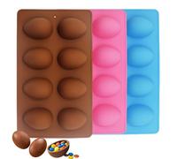 zoocco Easter Egg Silicone Baking Molds - 3 Pack 24 Cavity Set - Molds for Chocolate, Cake, Jello - Festive DIY Dessert Tools (3 Pcs)