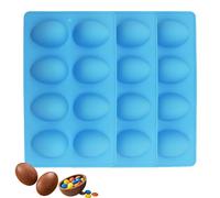 zoocco Easter Egg Silicone Baking Molds - 3 Pack 24 Cavity Set - Molds for Chocolate, Cake, Jello - Festive DIY Dessert Tools (Blue*3 Pcs)