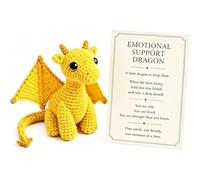 zoocco Emotional Support Dragon Plush Pocket Buddy Soft Mini Comfort Companion Stress Relief Desk Decor Cute Dragon Gift for Anxiety Relief Cheer Up Present for Adults Friends Office (Yellow)