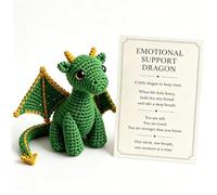 zoocco Emotional Support Dragon Plush Pocket Buddy Soft Mini Comfort Companion Stress Relief Desk Decor Cute Dragon Gift for Anxiety Relief Cheer Up Present for Adults Friends Office (Green)