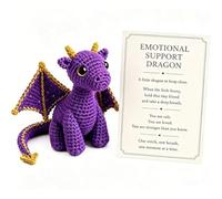 zoocco Emotional Support Dragon Plush Pocket Buddy Soft Mini Comfort Companion Stress Relief Desk Decor Cute Dragon Gift for Anxiety Relief Cheer Up Present for Adults Friends Office (Purple)