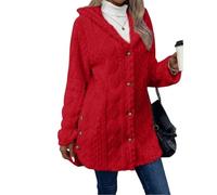 zoocco Flannel Fleece Jacket Women, Soft Cozy Warm Ladies Winter Coat for Everyday, Travel & Home (Red,XXL)