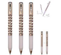 zoocco Geometric Decompression Pen - Fidget Pen for Adults, Anxiety Relief Crinkle Design, 0.5mm Smooth Writing (Gold)
