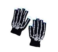 zoocco Gloving Light Gloves, LED Half Finger Gloves with 6 Color Modes for Adults, Cool Rave Party, Festival Accessories (AA)
