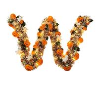 zoocco Halloween Tinsel Garland with LED Lights, 18.7 Ft (AA)