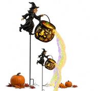 zoocco Halloween Witch Garden Light, Colourful LEDs, 85 x 27 cm (2pacs)
