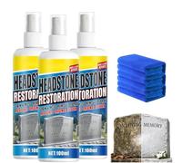 zoocco Headstone Restoration Kit, Professional Gravestone Cleaner for Granite, Marble & Limestone Memorials in Cemetery (3 PCS)