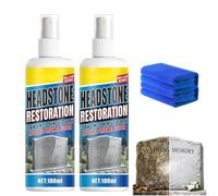 zoocco Headstone Restoration Kit, Professional Gravestone Cleaner for Granite, Marble & Limestone Memorials in Cemetery (2 PCS)