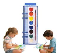 zoocco Heart Watercolor Paint Set - Water Color Valentines, Heart Shaped Watercolors for Classroom Exchange School Favors Art Activities Painting (8 Color-5 Pcs)