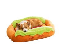 zoocco Hot Dog Dog Bed Soft Plush Pet Bed for Dachshund Small Dogs (M)