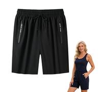 zoocco Icy Shorts for Women Over 50, Ice Silk Cooling Stretch Quick Dry Casual Summer Active Shorts for Senior Women (Black,8XL)