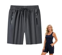 zoocco Icy Shorts for Women Over 50, Ice Silk Cooling Stretch Quick Dry Casual Summer Active Shorts for Senior Women (Gray,5XL)