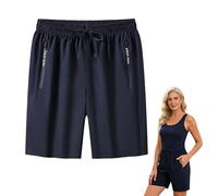 zoocco Icy Shorts for Women Over 50, Ice Silk Cooling Stretch Quick Dry Casual Summer Active Shorts for Senior Women (Blue,7XL)