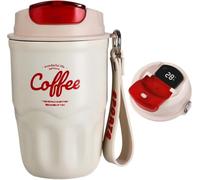 zoocco Insulated Stainless Steel Coffee Travel Mug, Leakproof Coffee Cup for Hot & Cold Drinks, Keep Cup for Travel, Office & Daily Use (White)