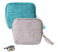 zoocco Jewelry Zippered Pocket Case Travel Jewelry Bag with 5 Pockets, Small Jewelrys Travel Case for Organized Storage, Trips (A34)