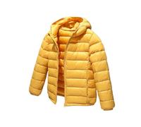 zoocco Kids Winter Coat, Lightweight Hooded Puffer Jacket, Warm Quilted Outerwear for School, Travel & Outdoor (Yellow,3XL)