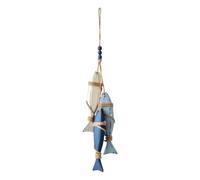 zoocco Lighted Coastal Wooden Starfish & Fish Hanging Decor (Fish No Lights)