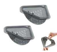zoocco Magnetic Corner Sink Strainer, Sink Food Catcher Colander Triangle, Waste Basket - Stop Clogs (2pc)