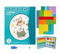 zoocco Magnetic Fraction Demonstration Book, Rainbow Magnetic Fraction Tiles Visual Aids for Enhancing Math Skills in Early Education (Rabbit)