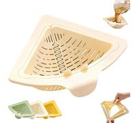 zoocco Magnetic Triangular Sink Corner Rack, Auto-Pop Twist-Open Magnetic Triangular Sink Strainer, Punch-Free Install & Space-Saving for Kitchen Waste (White *1)